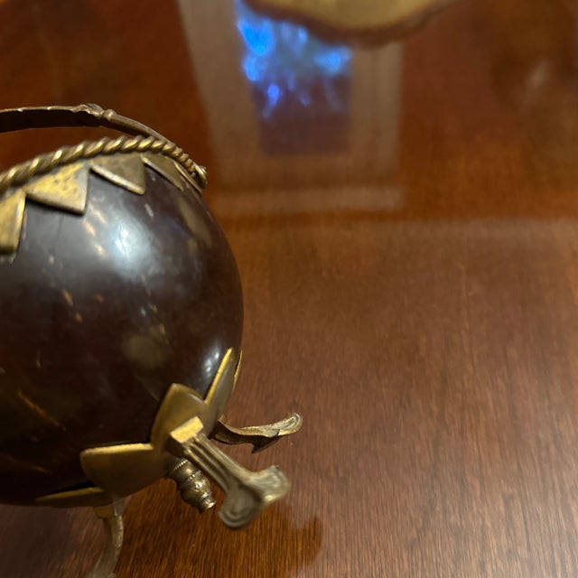 Late 19th Century Late 19th Century Brass and Coconut Castor For Sale - Image 5 of 6