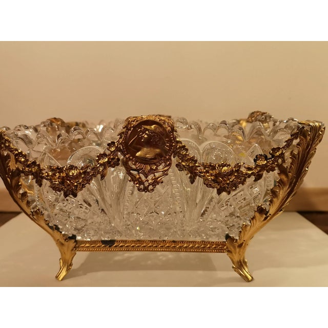 Rococo Crystal and Brass Centerpiece Vase For Sale - Image 3 of 18
