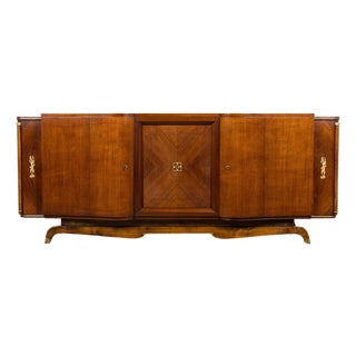 1930s French Parisian Art Deco Walnut Sideboard For Sale