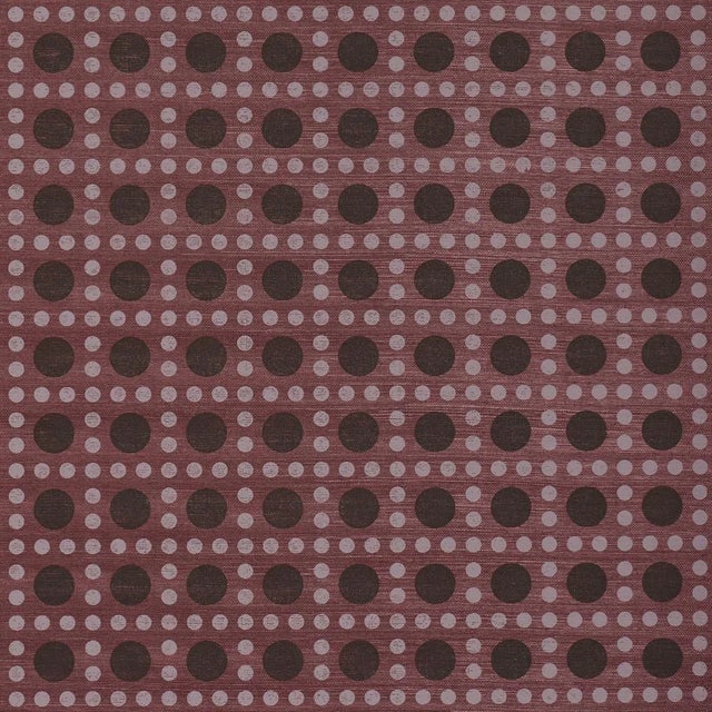 Schumacher X Backdrop Puntini Sisal Wallpaper In Plum For Sale
