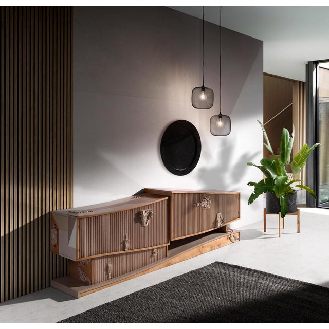 Yeong-gam Sideboard, Four Doors and One Drawer, by Lola Glamour Dimensions: D 45 x W 215 x H 75 cm Materials: Wood....