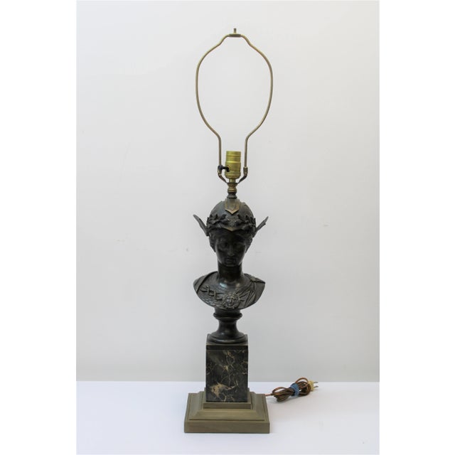 Metal Bronze Roman Goddess Table Lamp For Sale - Image 7 of 7