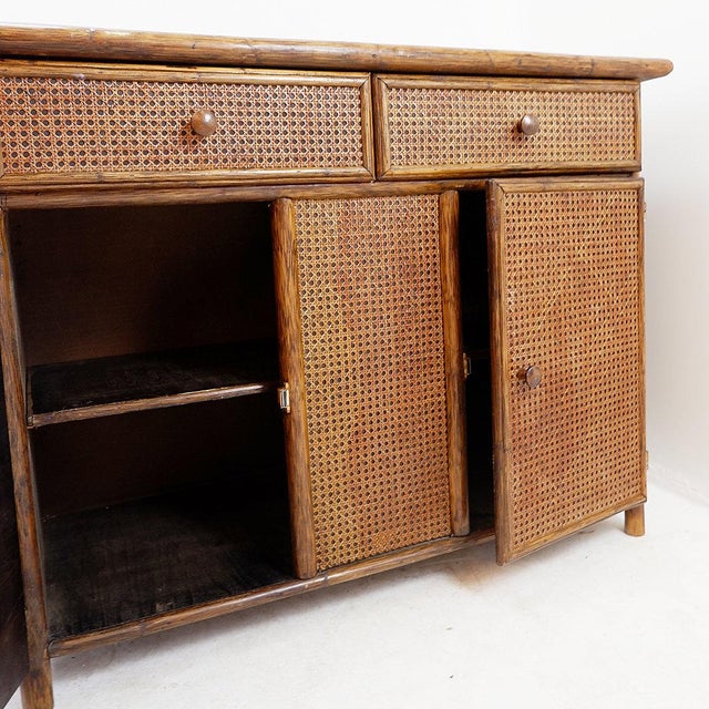 Mid-Century Bamboo and Cane Sideboard, 1960s For Sale - Image 14 of 16