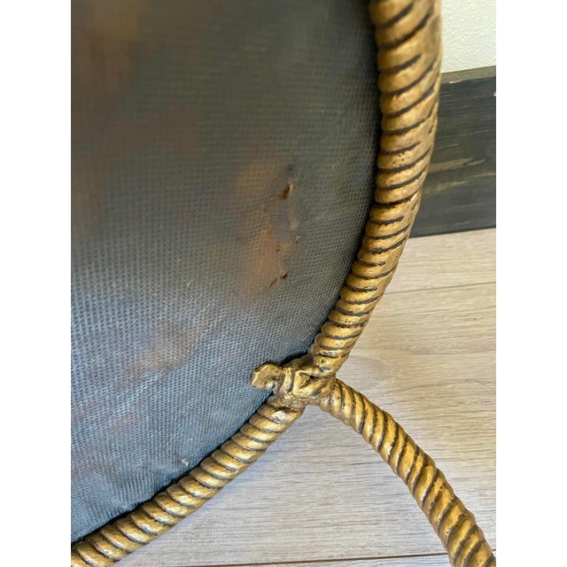 Vintage Italian Hollywood Regency Gilt Metal Rope & Tassel Vanity Stool For Sale In Boise - Image 6 of 10