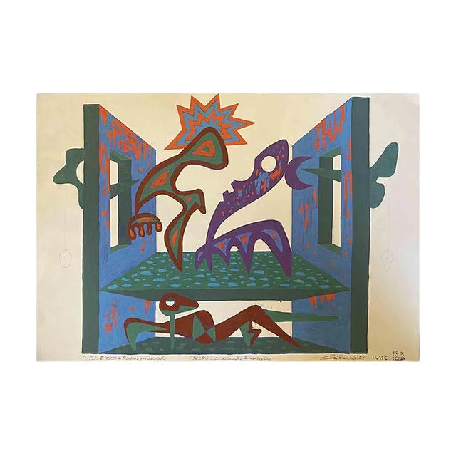 Leo Guida, Theatre with Signals, Drawing, 1986 For Sale