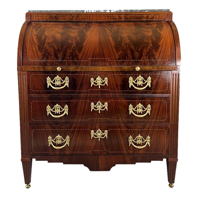 19th Century Louis XVI Style Mahogany Drop-Front Secretary For Sale