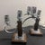A Pair of 1940s Art Deco Fruit Wood and Chromed Metal French Candelabras For Sale - Image 4 of 10