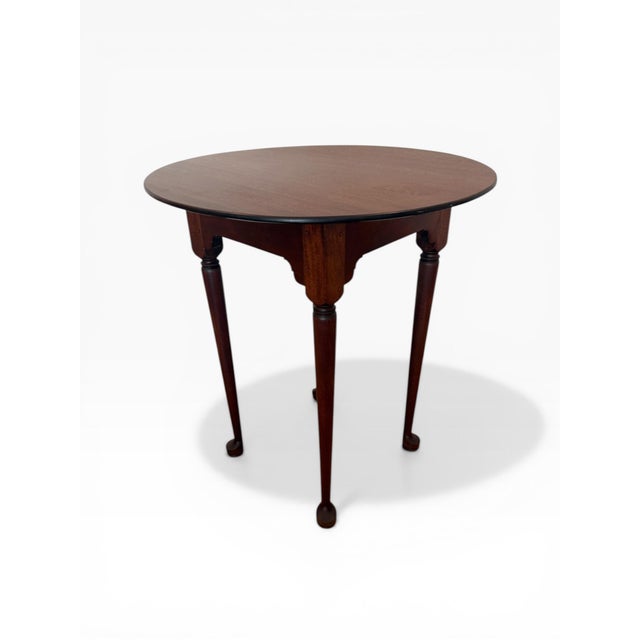 Kittinger Late 20th Century Kittinger Colonial Williamsburg Drop Leaf Round Mahogany Table For Sale - Image 4 of 15