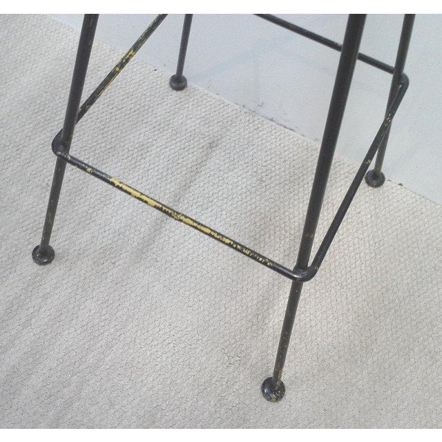 1950s 1950s Vintage Woodard Iron Swiveling Bar Height Stools-a Pair For Sale - Image 5 of 5