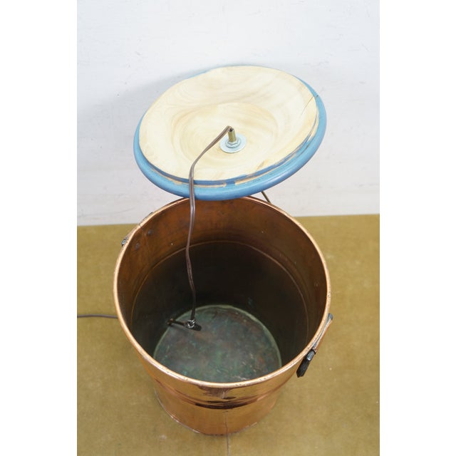 Copper Antique Country Farmhouse Copper Boiler Still Tank Table Lamp 30" For Sale - Image 8 of 13