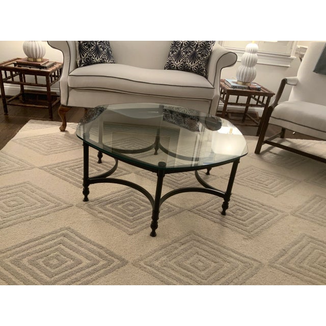 1970s Black & Glass Hexagon Coffee Table For Sale - Image 12 of 12