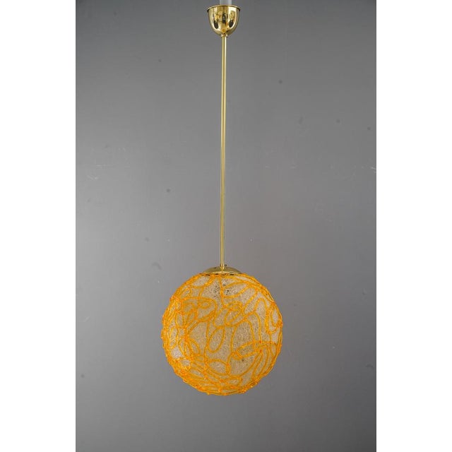 Mid-Century Modern Hanging Lamp with Acrylic Glass Shade from Austrolux, Vienna, 1970s For Sale - Image 3 of 13