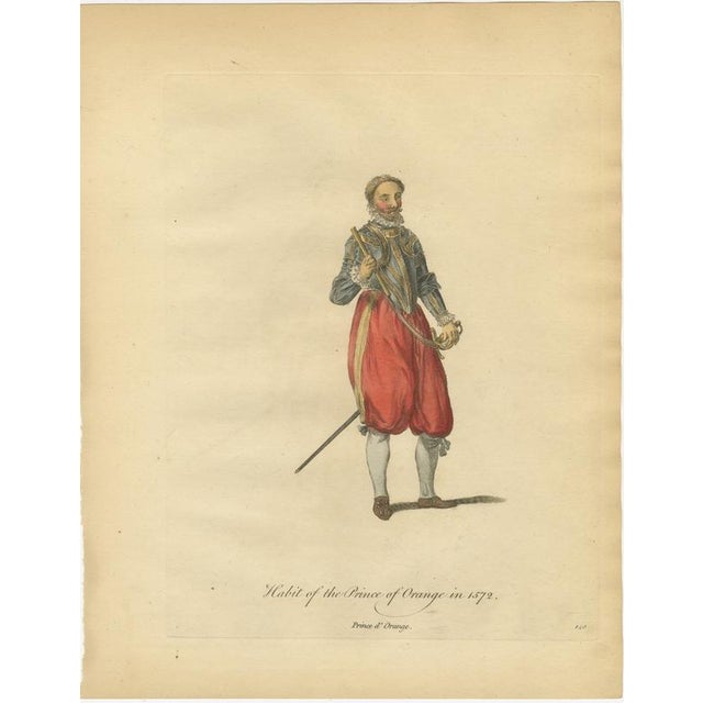 Jeffreys, Prince of Orange in 1572 in Armor, 1757, Engraving For Sale - Image 3 of 8