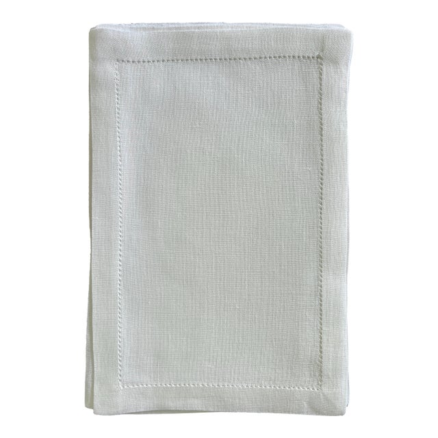 420 (Bulk) Linen Fold-Over Cocktail Napkins With Hand-Drawn Hemstitch For Sale