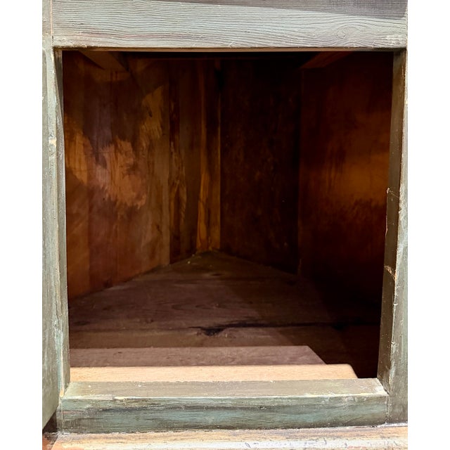 Late 18th Century Swedish Blue-Green Painted Folk Art Corner Cabinet For Sale - Image 17 of 18