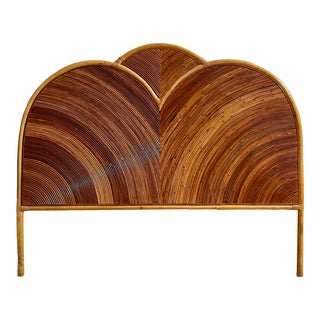 Pencil Reed Crespi Style Full Size Headboard For Sale