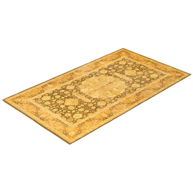 Green Mogul, One-of-a-Kind Hand-Knotted Runner Rug - Green, 6' 2" x 10' 10" For Sale - Image 8 of 8