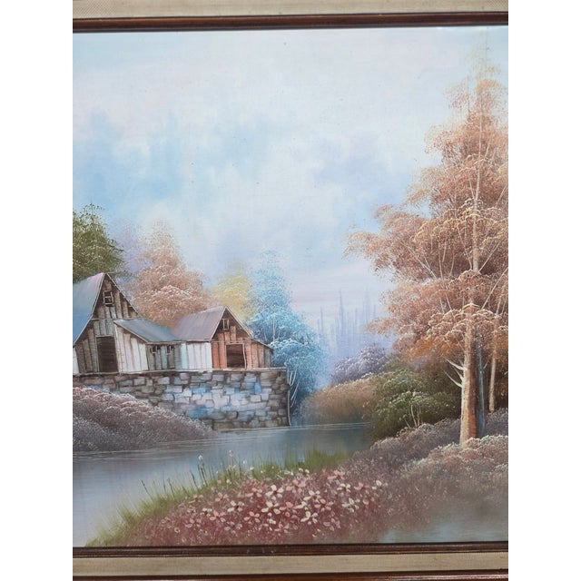 Mid-Century Wolfgang Zeller (b.1879-1973) Rustic Barn Landscape Oil Painting For Sale - Image 4 of 10