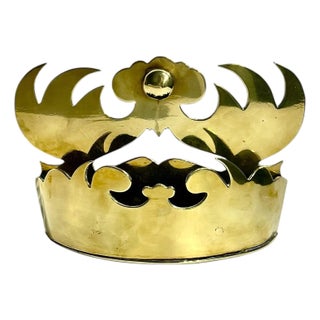 Antique English Crown Form Wall Pocket or Tidy For Sale