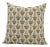 Fabdivine Handcrafted Block Lotus Print Linen Blend Cushion Cover- 20x20 For Sale