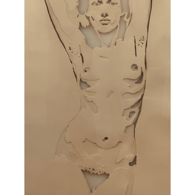 1980s Demetri Gassoumis Signed Cut Paper Figure Wall Sculpture For Sale - Image 4 of 8