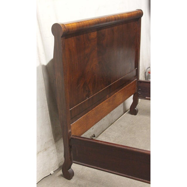 Mid 20th Century Mid 20th Century Solid Walnut Full Size Bed Frame Set For Sale - Image 5 of 7