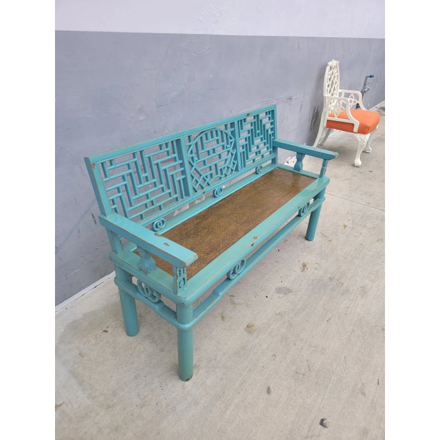 Contemporary Chinese Blue Ming Style Bench For Sale - Image 3 of 10
