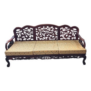 Late 20th Century Rosewood Sofa With Cushion For Sale