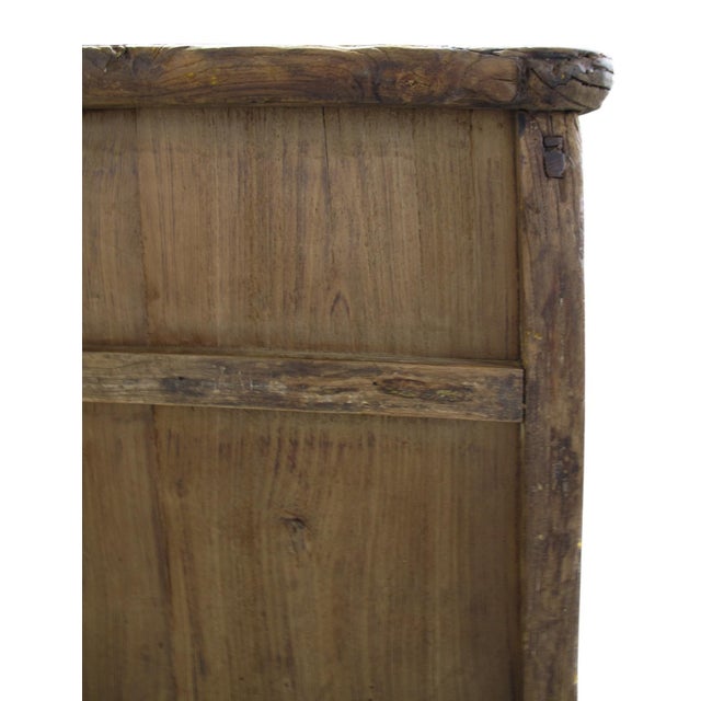 Wood Naturally Aged 4 Panel Elm Cabinet For Sale - Image 7 of 12