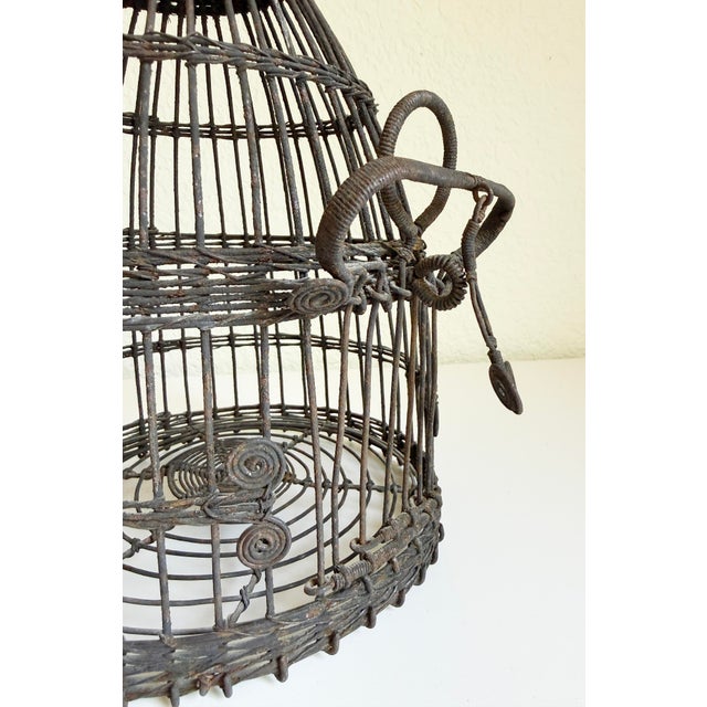 Victorian Antique French Wire Birdcage, Early 20th C For Sale - Image 3 of 13