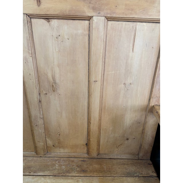 Mid 19th Century Antique Pine Settle Bench For Sale - Image 9 of 9