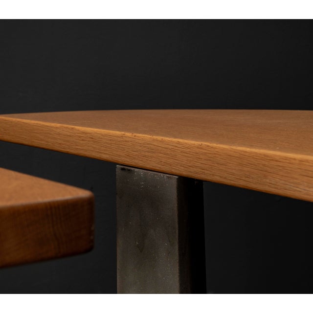Steel and Oak Console Table, 1980s, Set of 2 For Sale - Image 18 of 18