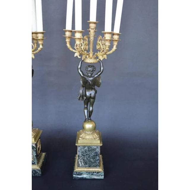 Pair of Late 19th Century Empire Style Candelabras For Sale - Image 4 of 7