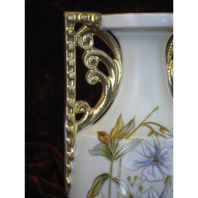 Mid 19th Century Vase Art Deco Porcelain Hand Painted Gold Carlsbad Austrian Cubist Victorian For Sale - Image 4 of 18