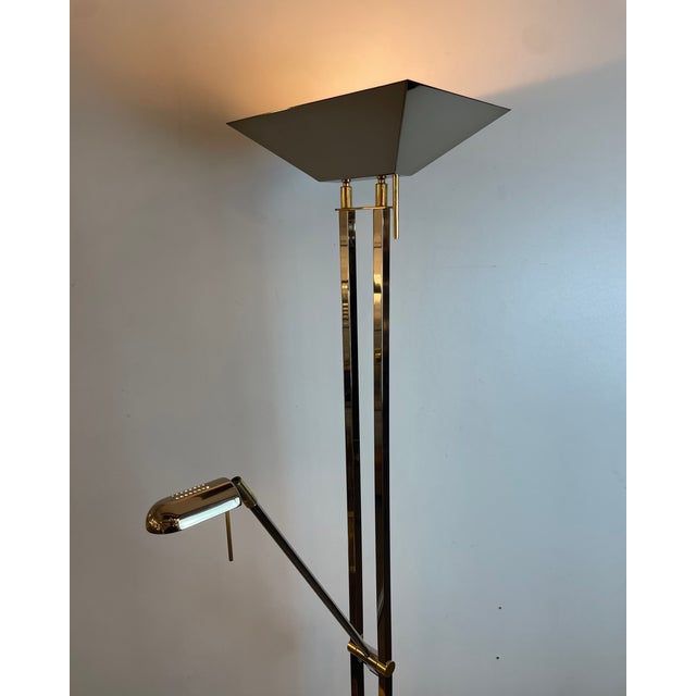 Chrome and Brass Floor Lamp by Deknudt, 1980s For Sale - Image 13 of 17
