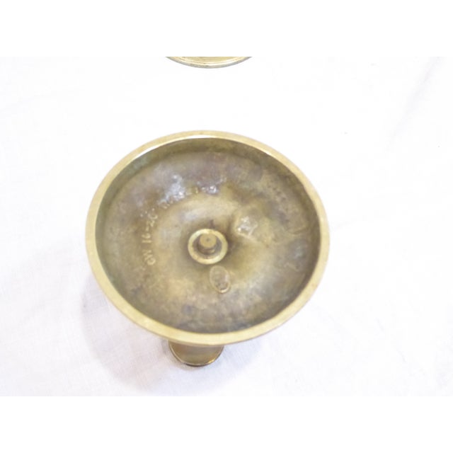 American Vintage Brass Candlesticks - A Pair For Sale - Image 3 of 4