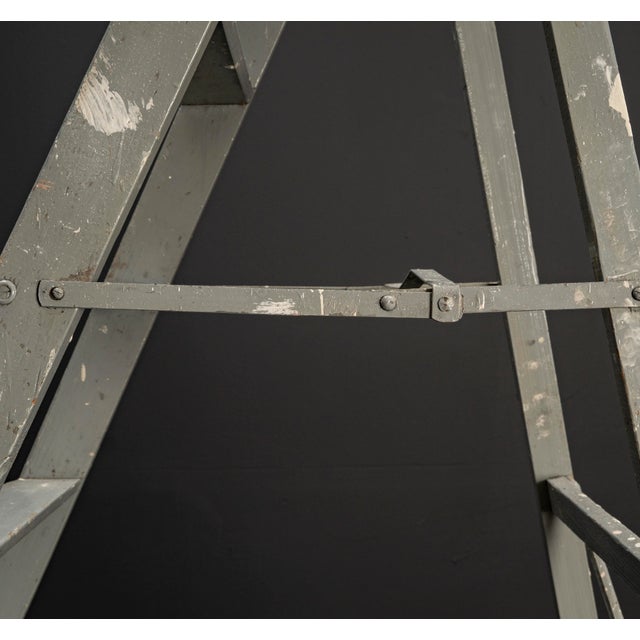 Vintage Folding Ladder in Grey For Sale - Image 15 of 18