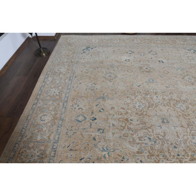 Textile 1970s Vintage Persian Handmade Wool Cotton Orange Area Rug For Sale - Image 7 of 11