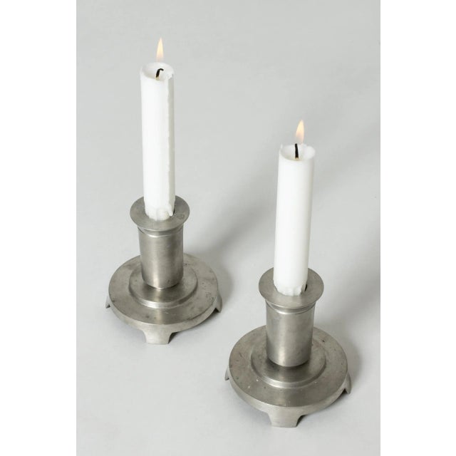 Modern Modernist Candlesticks by Just Andersen, 1930s, Set of 2 For Sale - Image 3 of 6