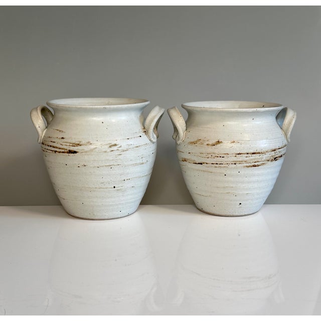 Studio Ceramic Art Vases with Handles from Pottestuen Fredrikshavn, Denmark, 1970s, Set of 2 For Sale - Image 13 of 15