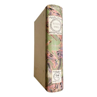 Italian Decorative Book Box with Marbled Paper Spine For Sale
