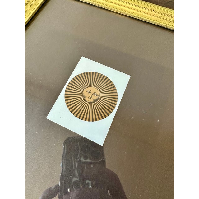 1992 framed Fornasetti Sole screenprint.