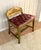 French 1950s-60s Hollywood Regency Giltwood/Pink Tufted Velvet Low Stool For Sale - Image 3 of 4