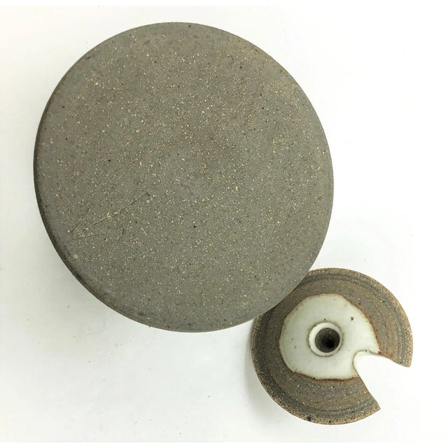 Ecru Artisan Hand Thrown Clay Salt or Sugar Cellar For Sale - Image 8 of 11