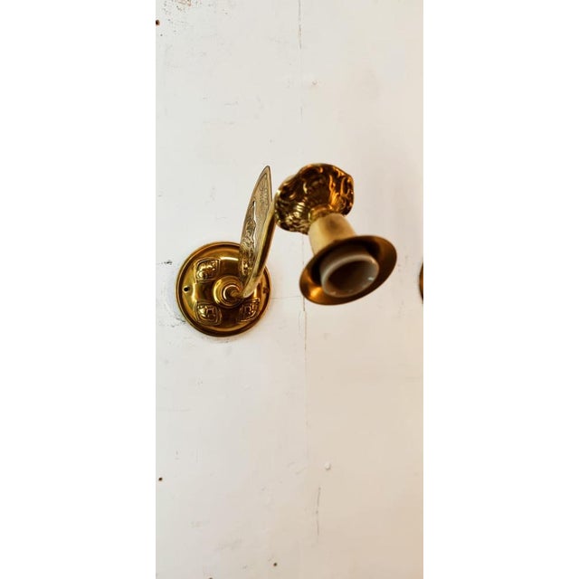 Brass Arm Wall Light with Decorations For Sale - Image 5 of 18