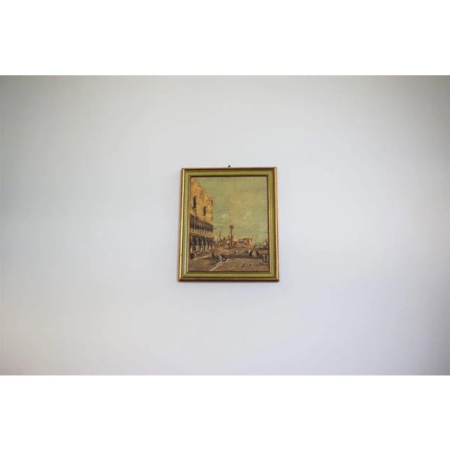 Canvas Landscape Representation of Venice, 1960s, Set of 2 For Sale - Image 14 of 17