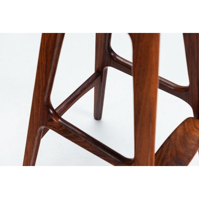 Black OD61 Bar Stools in Santos Rosewood by Erik Buck for Oddense, Denmark, 1965, Set of 3 For Sale - Image 8 of 12