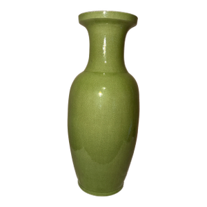 Large John-Richard Mid-Century Modern Style Apple Green Crackle Glaze Floor Vase