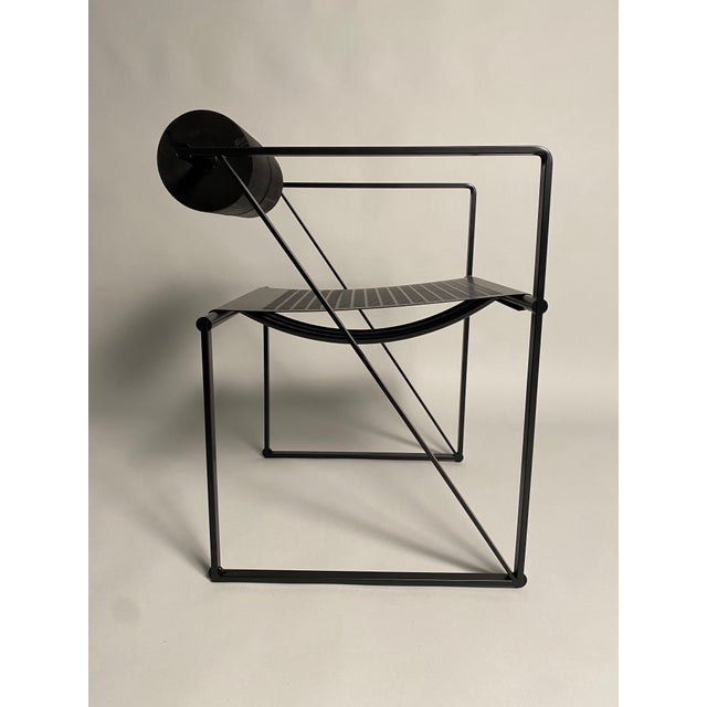 1980s Second Black Metal Chair Aka Mod. 602 attributed to Mario Botta, 1982 For Sale - Image 5 of 10