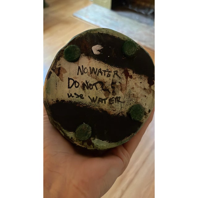 Mid 20th Century Hand Sculpted Ceramic Bacchanalian Inspired Vase or Pen Cup For Sale - Image 4 of 4